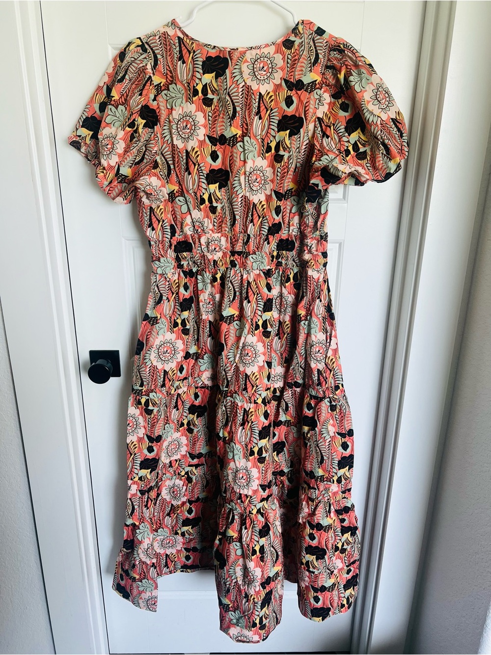 Anthropologie Somerset Maxi Dress Coral Multi Floral Dress - Picture 4 of 6